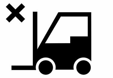 A symbol for do not use forklift