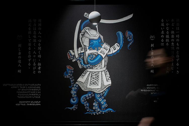 an image of a real samurai on the logo