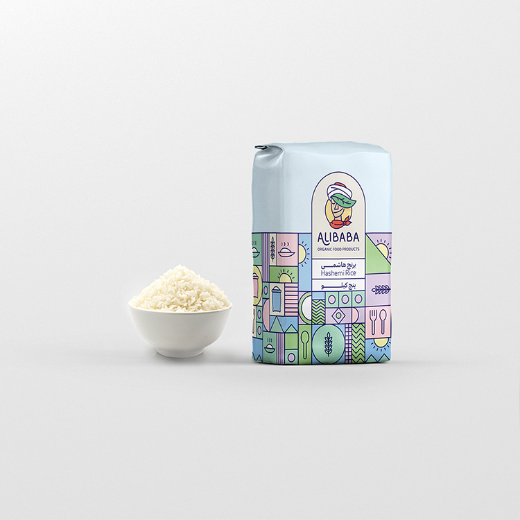 Alibaba visual identity rice packaging