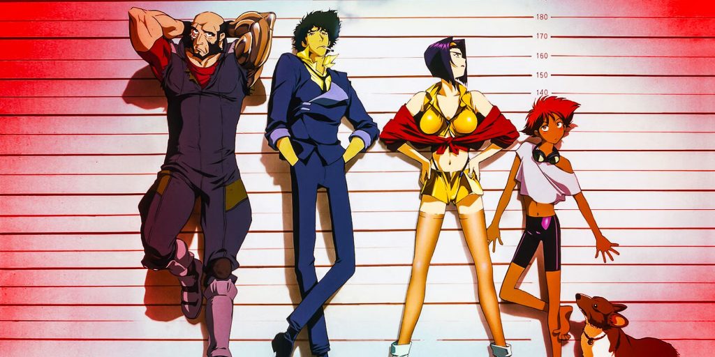 Cowboy Bebop main characters in their spaceship