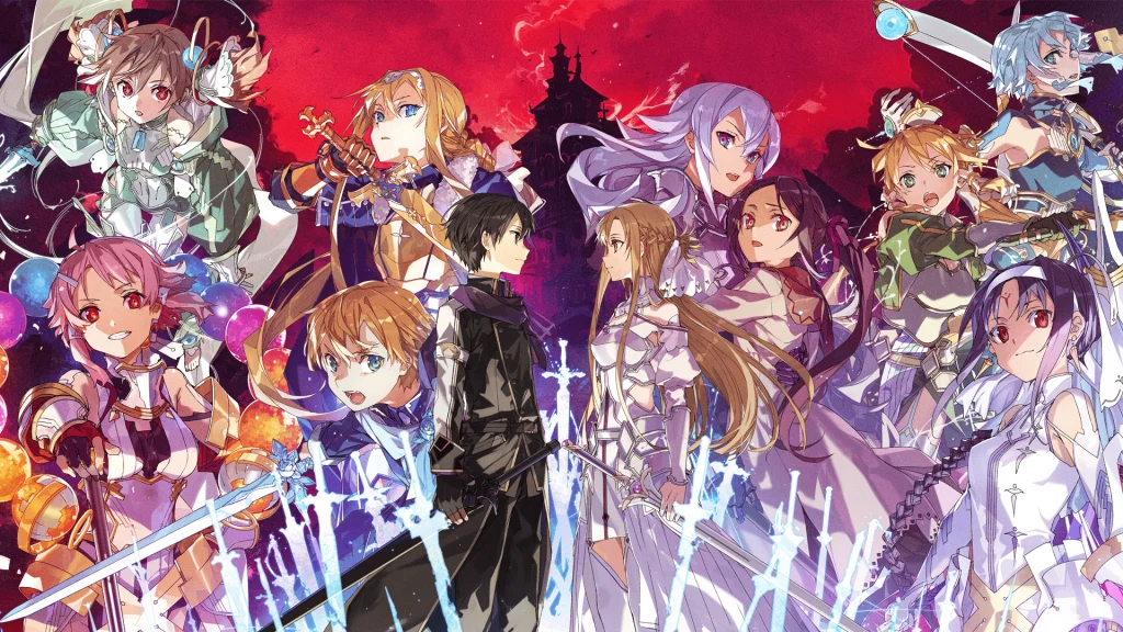 Sword Art Online characters in a virtual world.