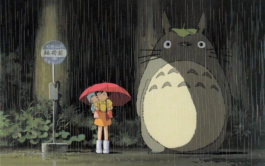 My Neighbor Totoro anime poster with Totoro and the children