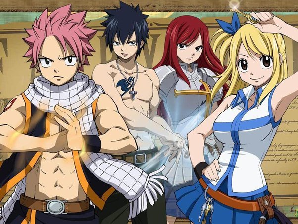 Fairy Tail guild members in action